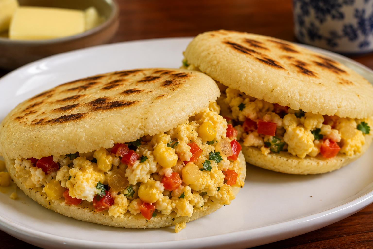 Arepa con Perico, a Venezuelan family recipe